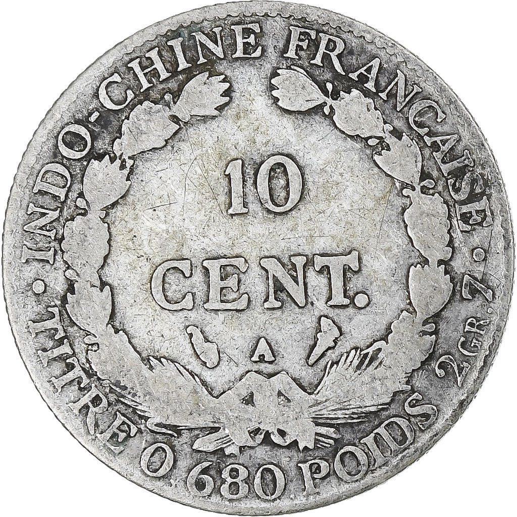 French Indochina, 10 Centimes, 1927, Paris, VF(20-25), Silver, KM:16.1