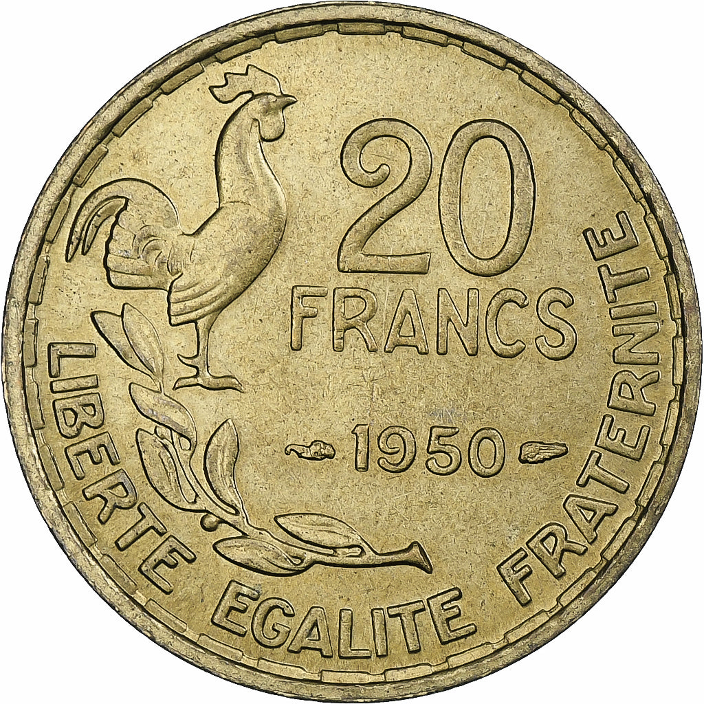 França, Guiraud, 20 Francs, 1950, Paris, 3 faucilles / G GUIRAUD, AU(55-58)