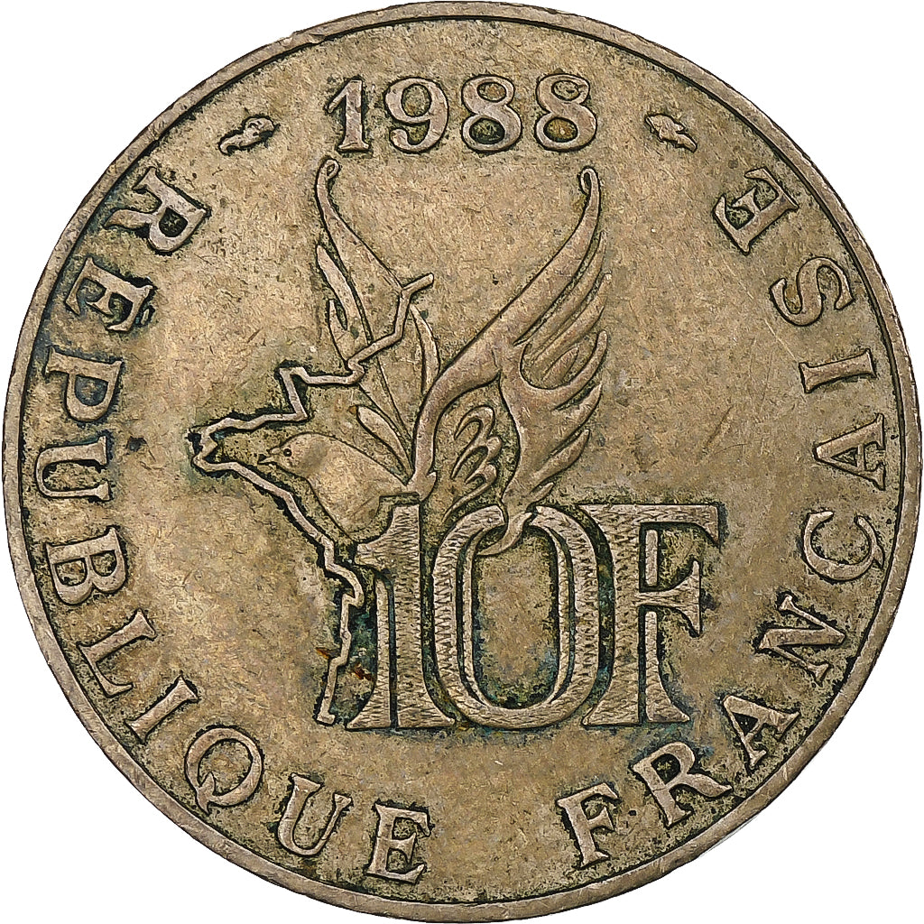 France, Roland Garros, 10 Francs, 1988, Paris, Tranche A, AU(50-53)
