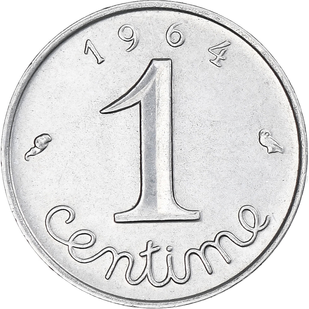 France, Épi, Centime, 1964, Paris, Rebord, MS(64), Stainless Steel, Gadoury:91