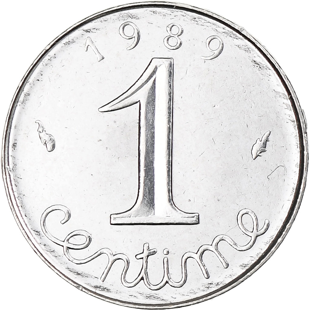 Francja, Épi, Centime, 1989, Paris, BU, AU(55-58), Stal nierdzewna, Gadoury:91