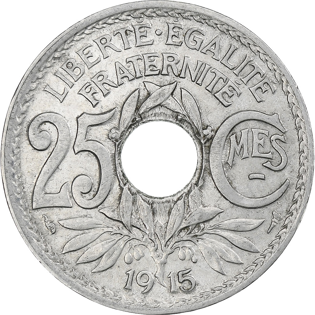 Frankrijk, Lindauer, 25 Centimes, 1915, Paris, UNC-, Nickel, KM:867, Gadoury:379