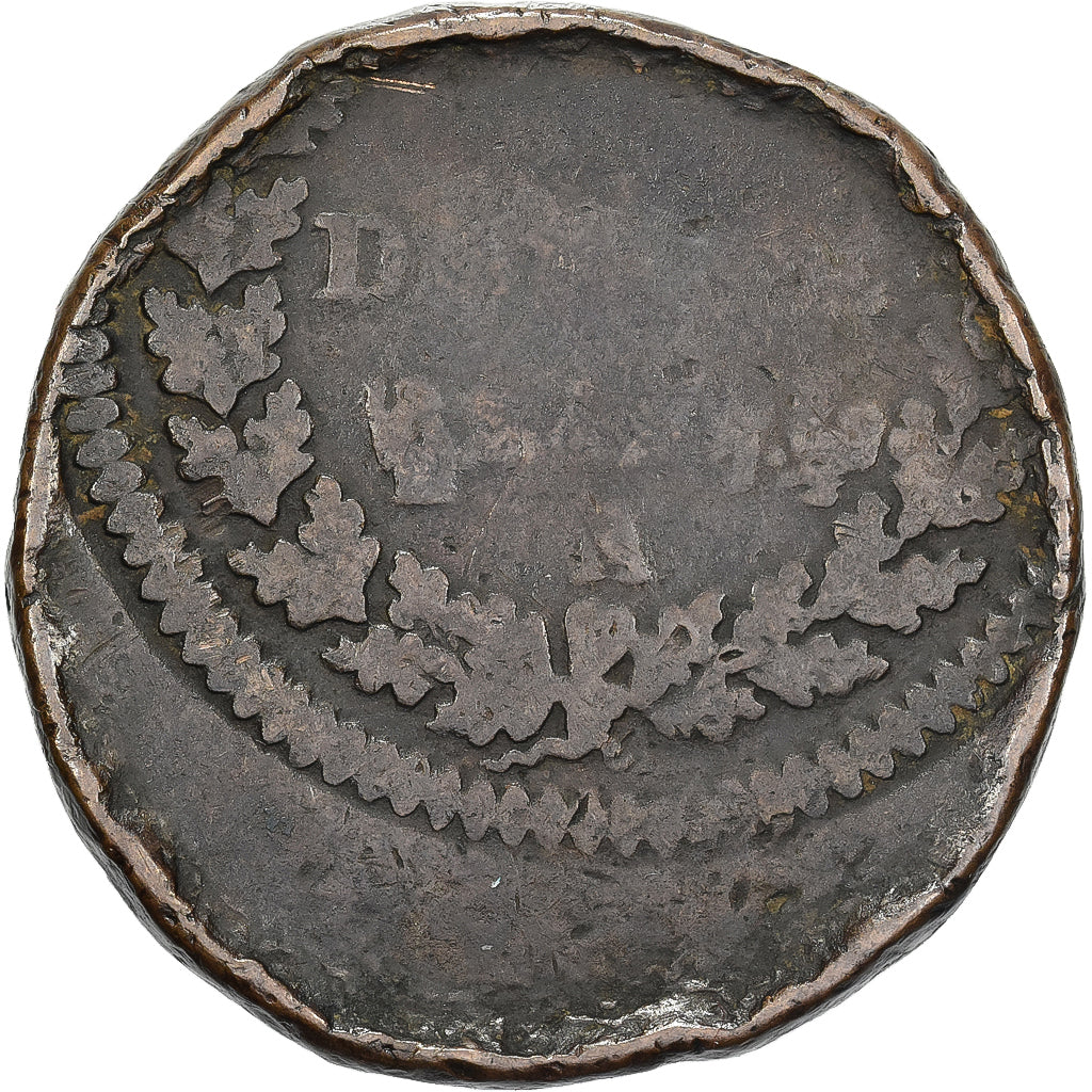 Francia, 1 Décime, Dupré, AN 7, Paris, Fautée, Cobre, BC+, Gadoury:187