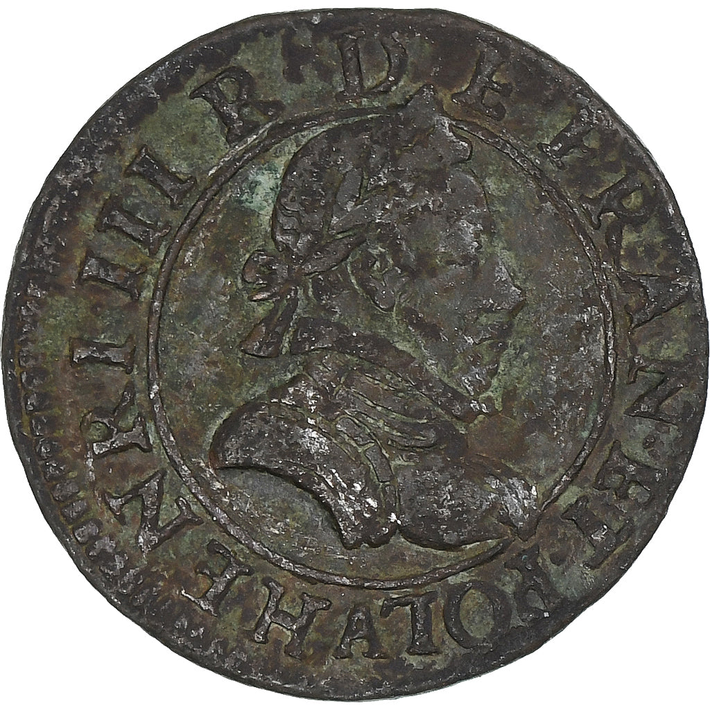 France, Henri III, Double Tournois, Paris, TB+, Cuivre, Gadoury:455