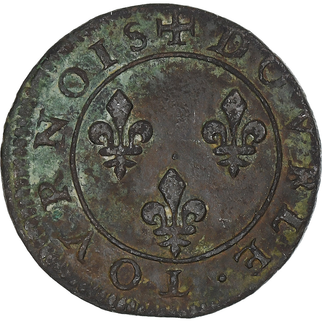 France, Henri III, Double Tournois, Paris, TB+, Cuivre, Gadoury:455