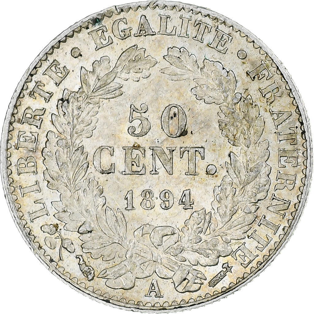 Frankreich, Cérès, 50 Centimes, 1894, Paris, VZ+, Silber, KM:834.1