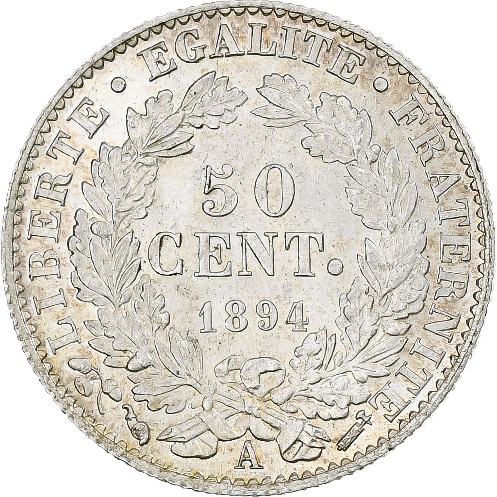 Frankreich, Cérès, 50 Centimes, 1894, Paris, UNZ+, Silber, KM:834.1