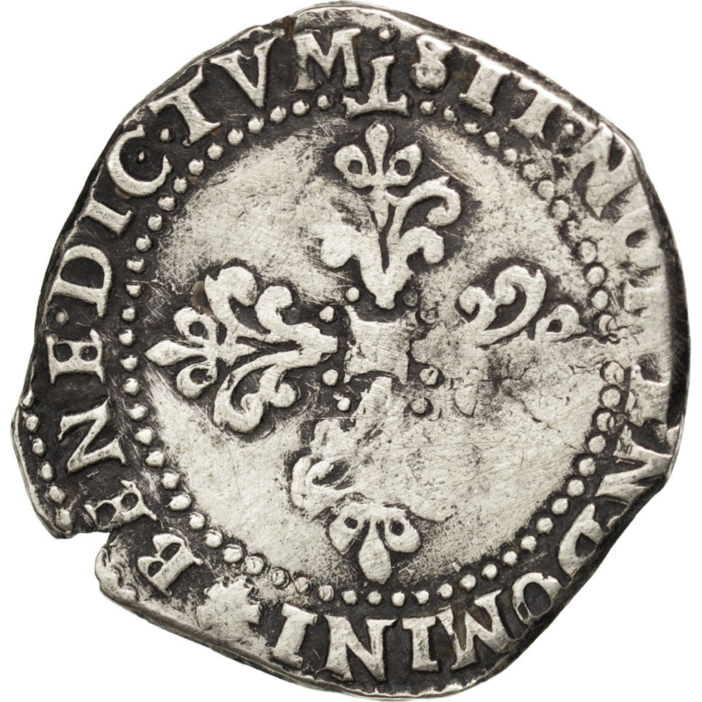Monnaie, France, Demi Franc, 1576, Nantes, B+, Argent, Sombart:4716