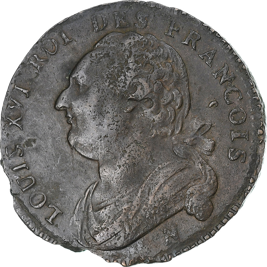 Frankrijk, Louis XVI, 12 deniers françois, 1792⸱4, Montpellier, ZF+, Cuivre
