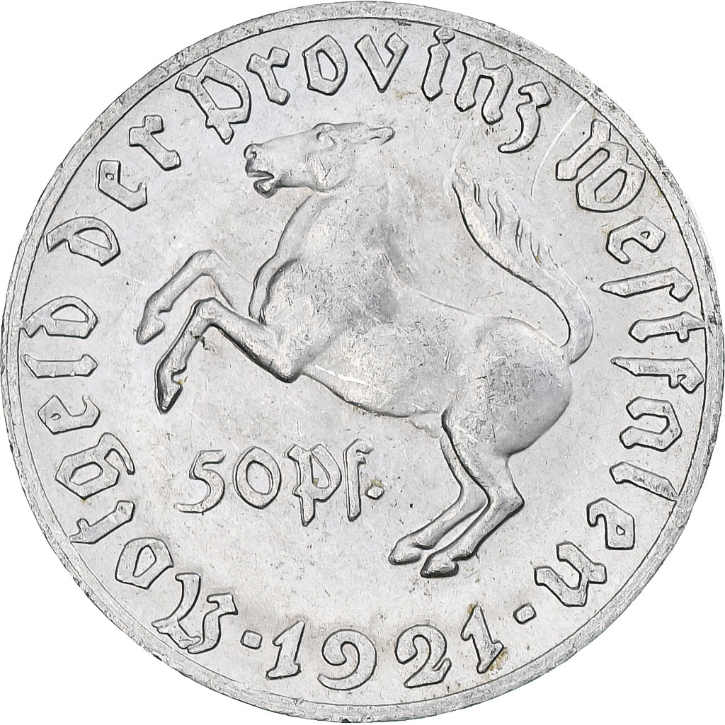 Deutschland, Westfalen, Freiherr vom Stein, 50 Pfennig, 1921, Menden, SS+