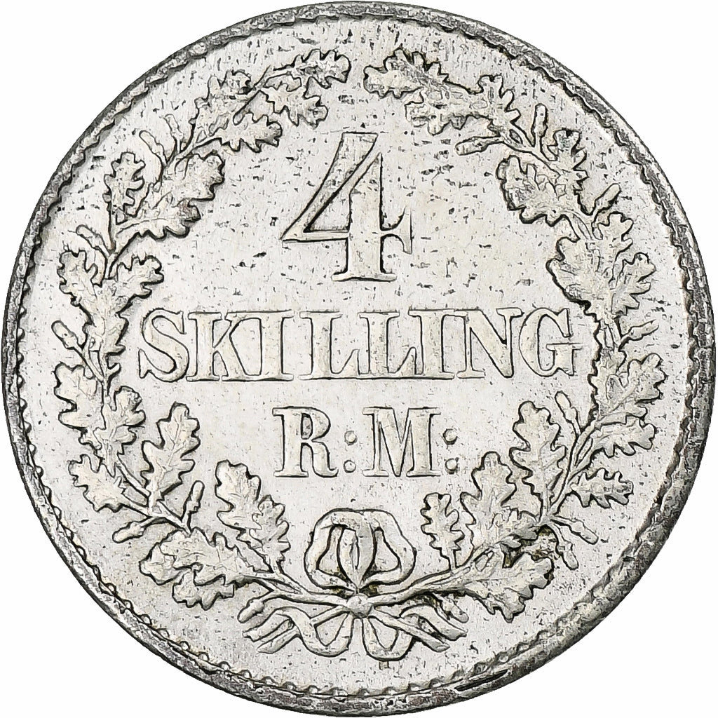 Dania, Frederik VII, 4 Skilling Rigsmont, 1854, Altona, AU(55-58), Bilon