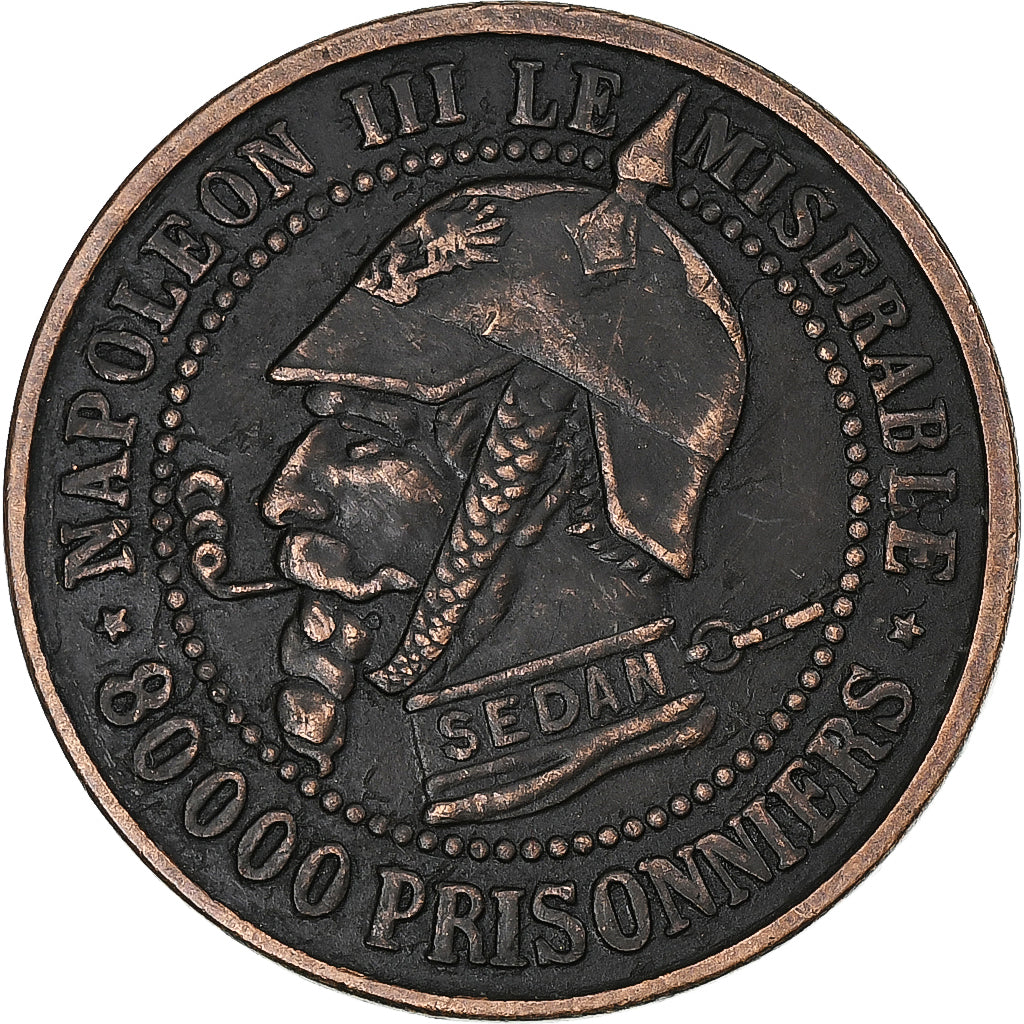 Francia, Monnaie satirique, Napoléon III, Sedan, FDC, Rame