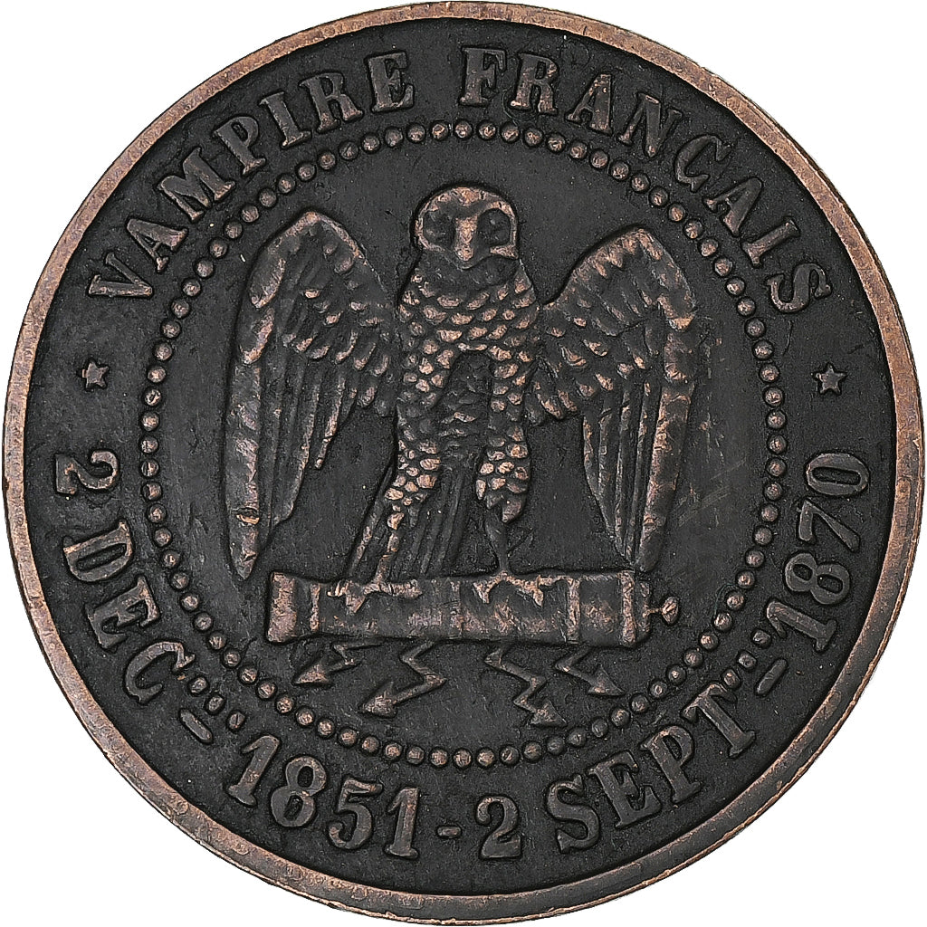 Francia, Monnaie satirique, Napoléon III, Sedan, FDC, Rame