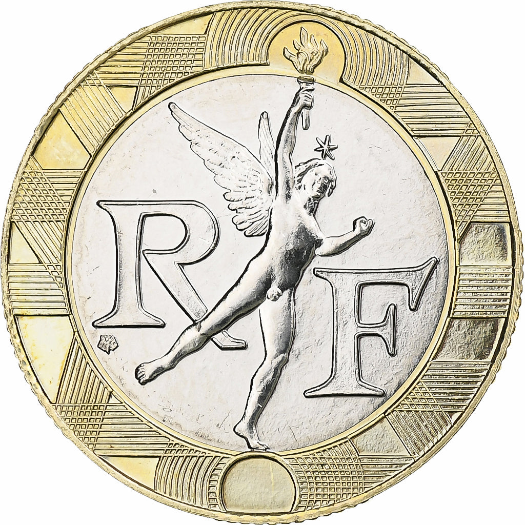 Francja, Génie, 10 Francs, 1994, Monnaie de Paris, BU, MS(63), Bimetaliczny