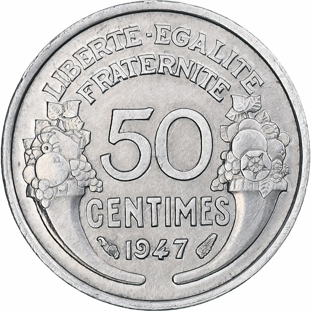 Frankrijk, Morlon, 50 Centimes, 1947, Paris, UNC-, Aluminium, KM:894