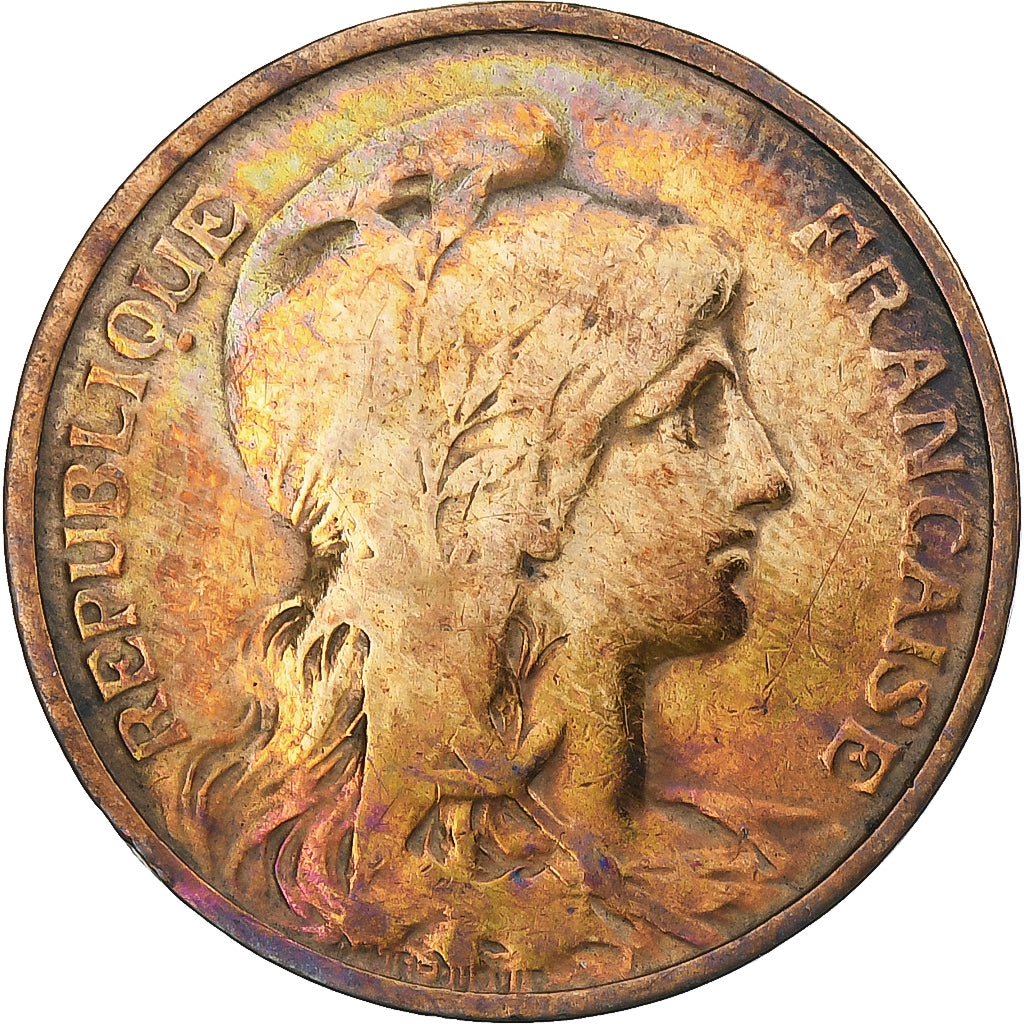 Frankrijk, Daniel-Dupuis, 5 Centimes, 1916, Paris, FR+, Bronzen, KM:842