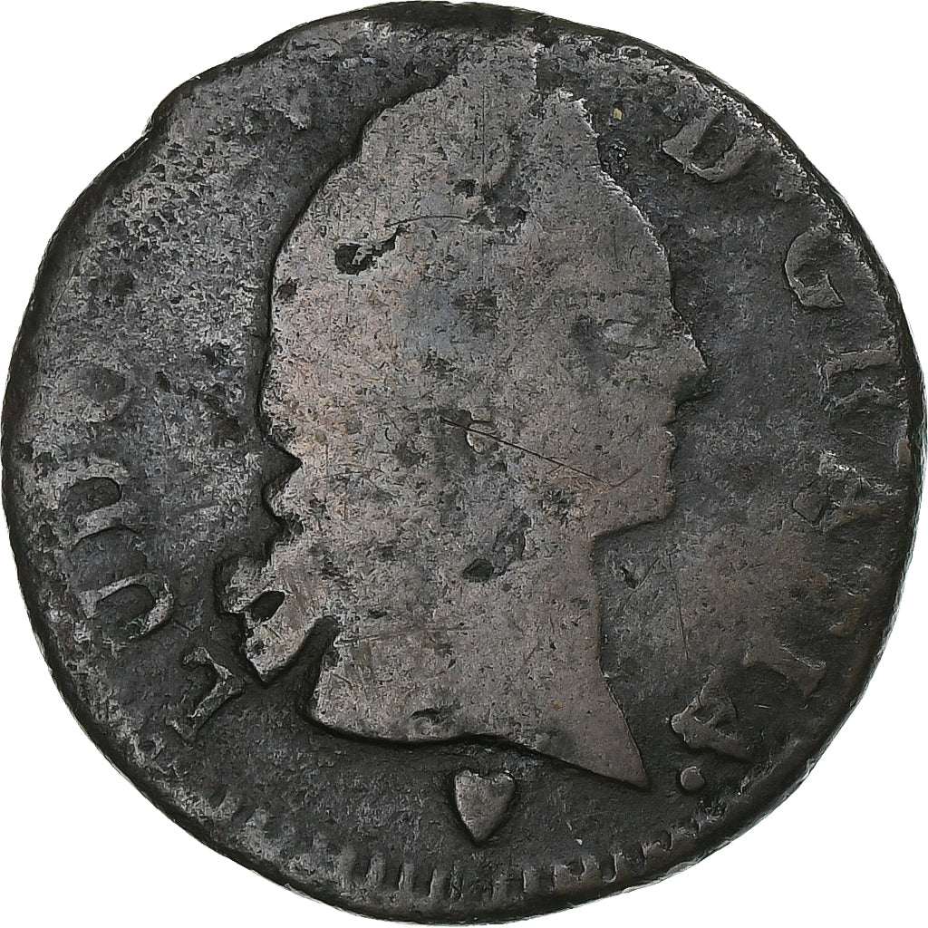 Frankrijk, Louis XV, 1/2 Sol d'Aix, 1768, Aix, FR, Koper, Gadoury:274