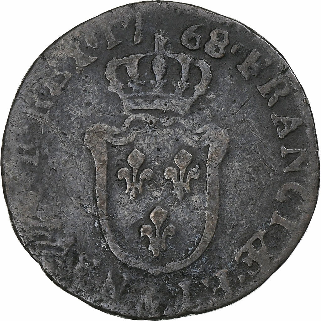 Frankrijk, Louis XV, 1/2 Sol d'Aix, 1768, Aix, FR, Koper, Gadoury:274