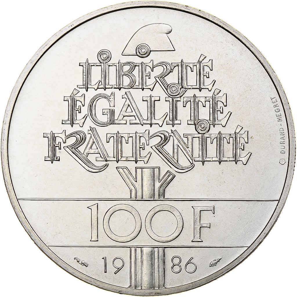 Francia, Statue de la Liberté, 100 Francs, 1986, Monnaie de Paris, série FDC
