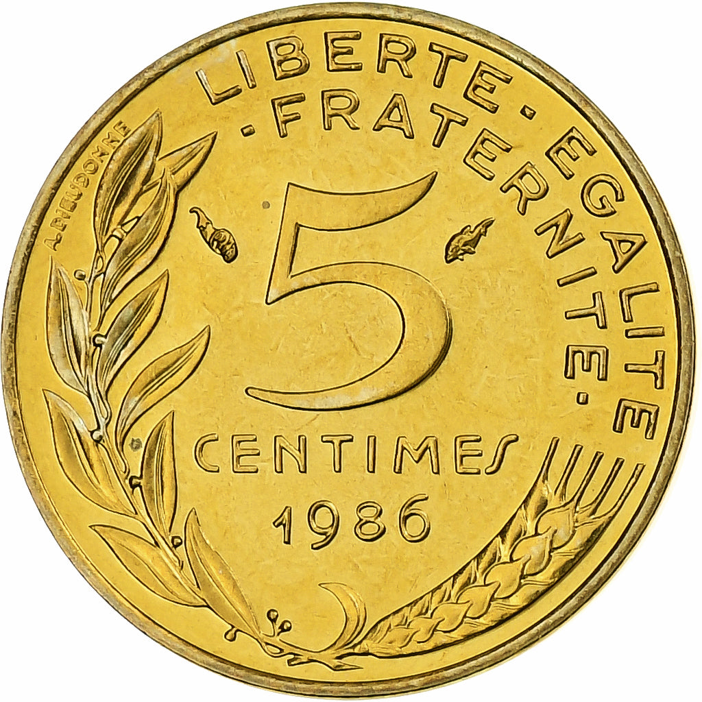 Frankrijk, Marianne, 5 Centimes, 1986, Monnaie de Paris, série FDC, FDC