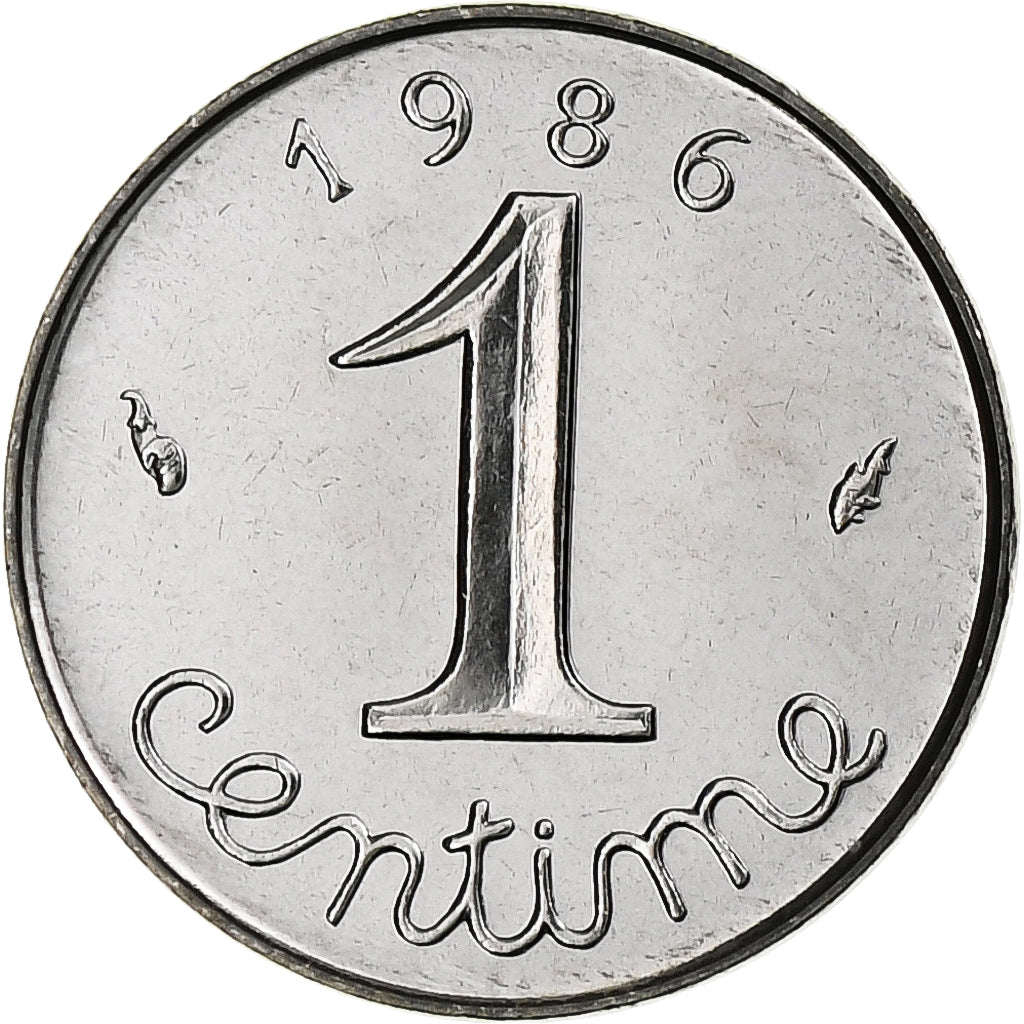 France, Centime, Épi, 1986, Monnaie de Paris, série FDC, Stainless Steel