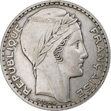 France, 20 Francs, Turin, 1933, Monnaie de Paris, Rameaux longs, Silver
