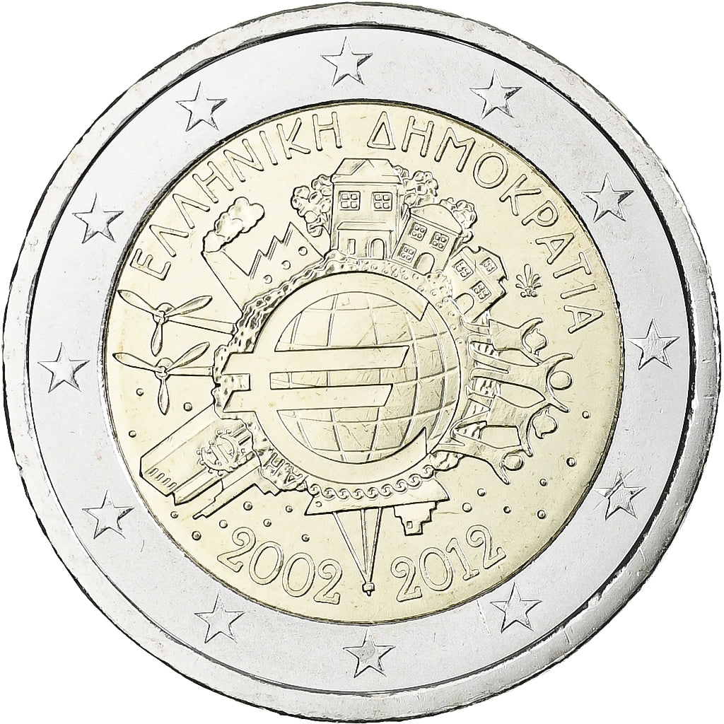 Grecia, 2 Euro, Introduction de l'euro, 2012, Athens, SC, Bimetálico, KM:245