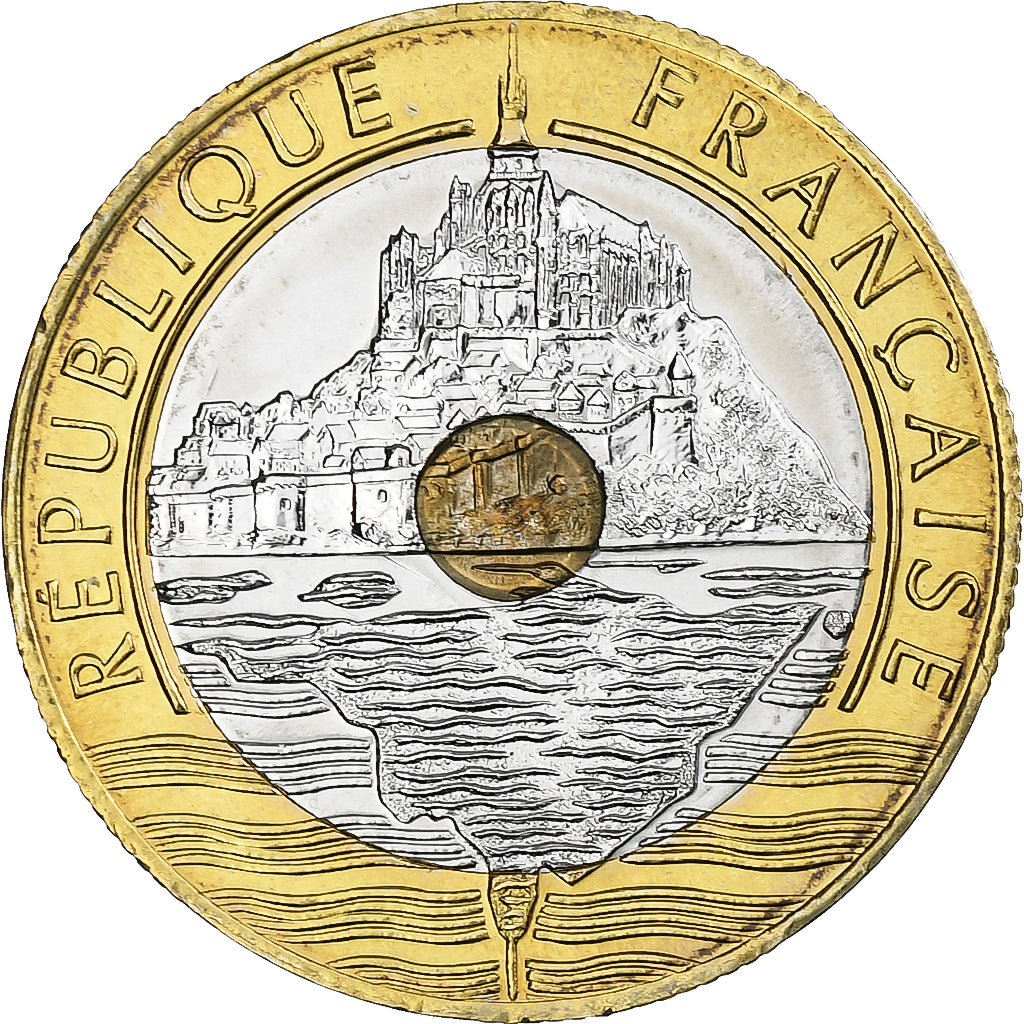 França, Mont Saint Michel, 20 Francs, 2001, Monnaie de Paris, BU, MS(65-70)