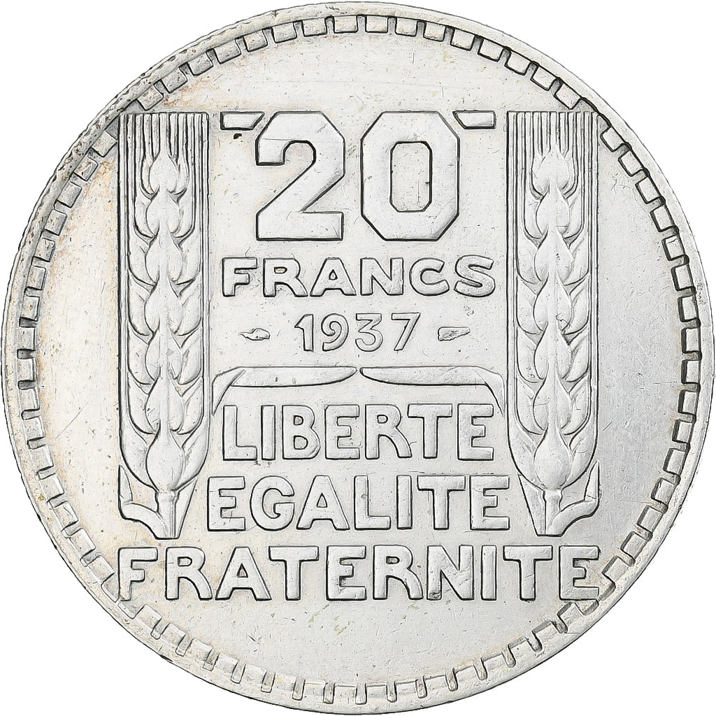Francia, Turin, 20 Francs, 1937, Monnaie de Paris, EBC, Plata, KM:879