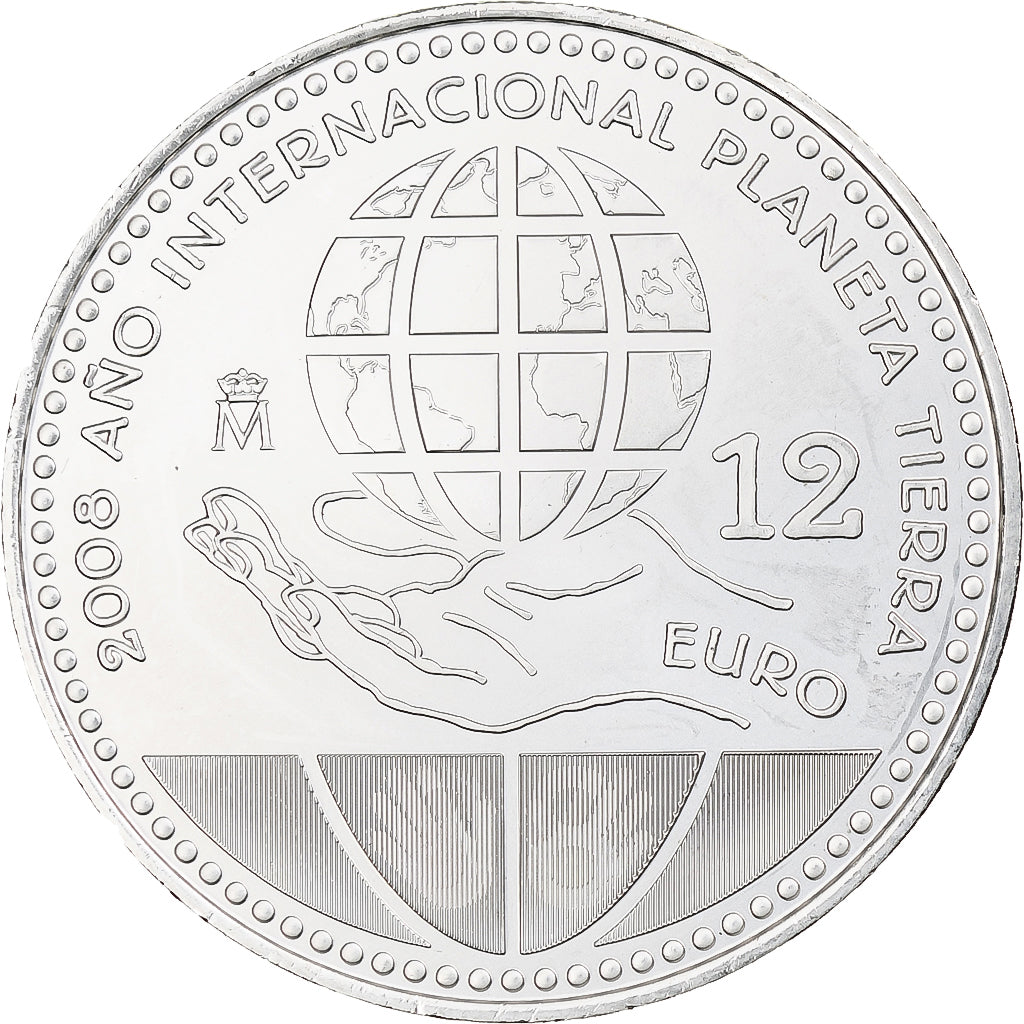 Spain, Juan Carlos I, 12 Euro, Planète Terre, 2012, Madrid, MS(63), Silver