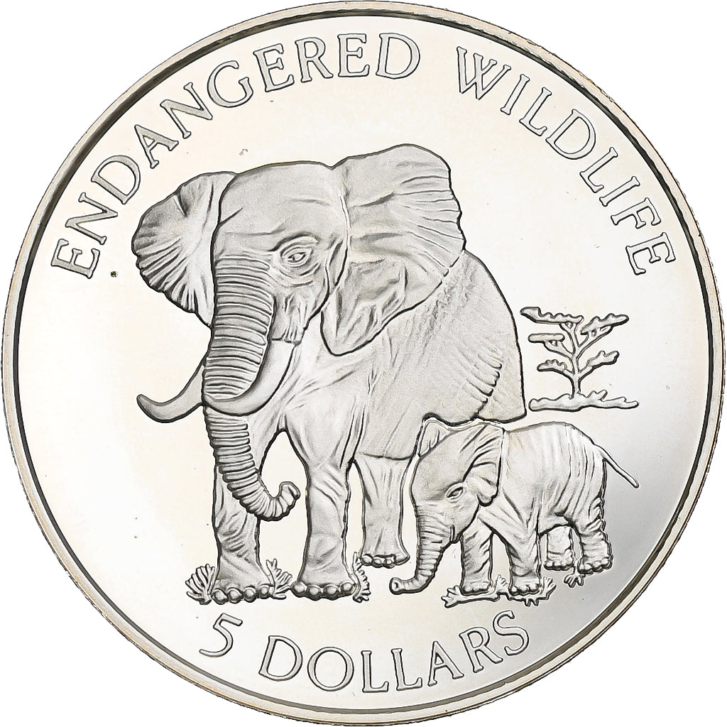 Cook Islands, Elizabeth II, 5 Dollars, Endangered Wildlife, 1995, Proof, Silver