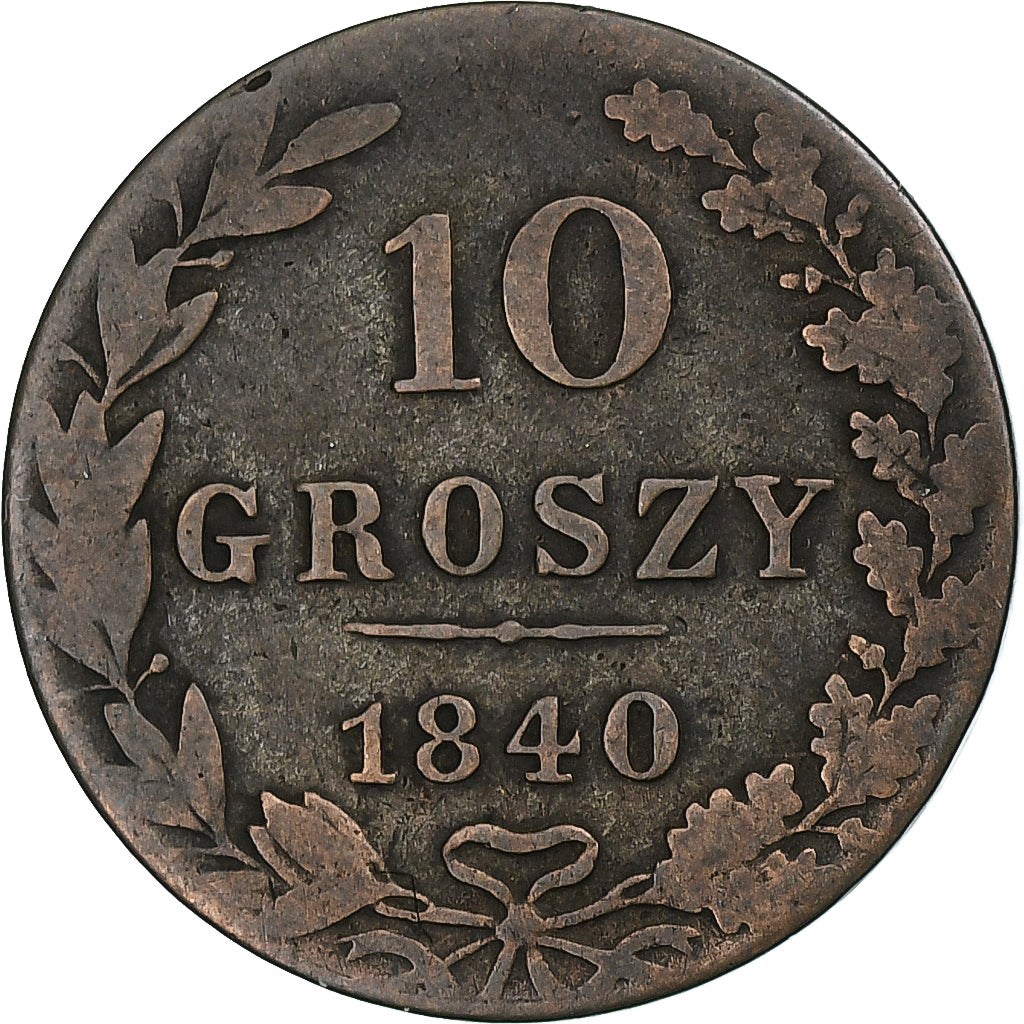 Pologne, Nicholas I, 10 Groszy, 1840, Warsaw, TB+, Billon, KM:113a