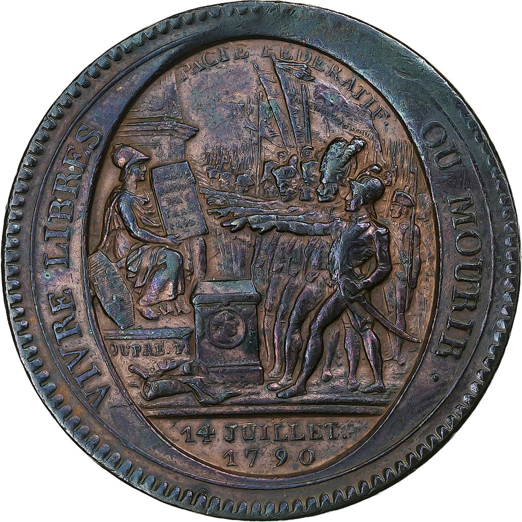 Frankrijk, Monneron de 5 Sols, 1792, Bronzen, ZF