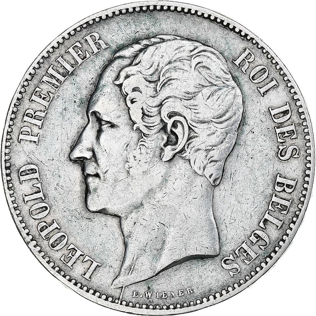 België, Leopold I, 5 Francs, 1849, Brussels, FR+, Zilver, KM:17