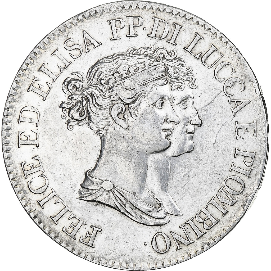 République de Lucques, Felix and Elisa, 5 Franchi, 1808/7, Florence