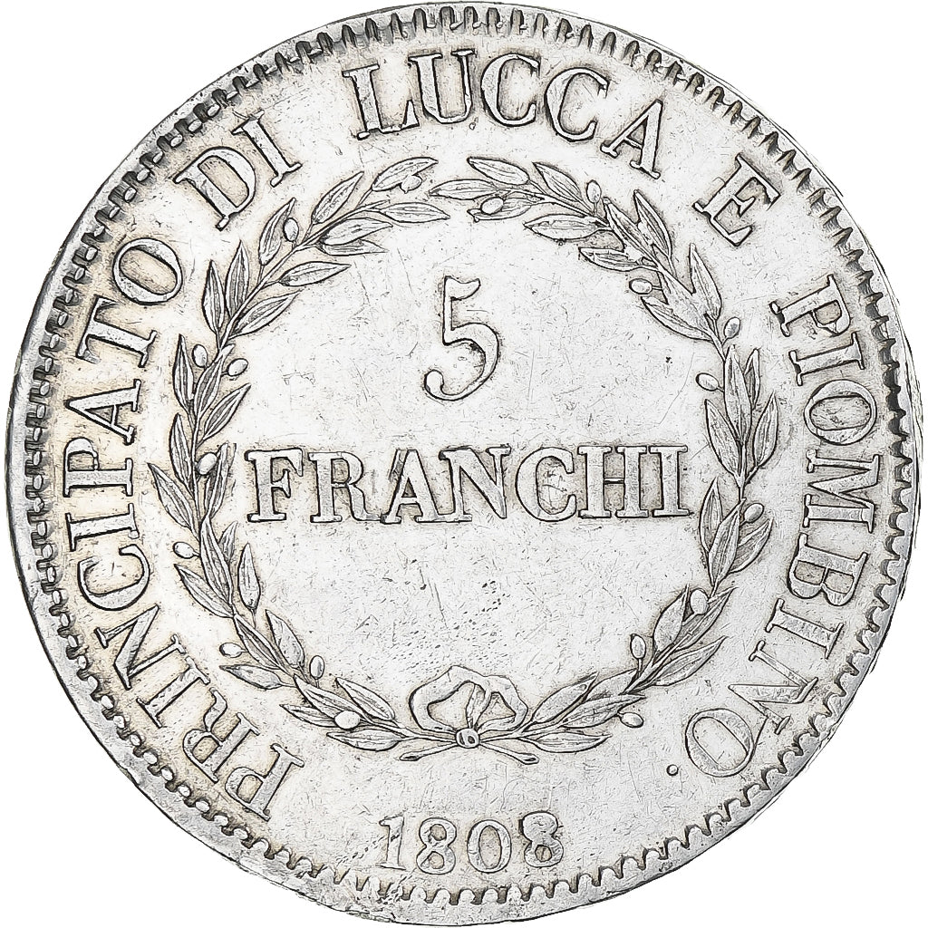 République de Lucques, Felix and Elisa, 5 Franchi, 1808/7, Florence