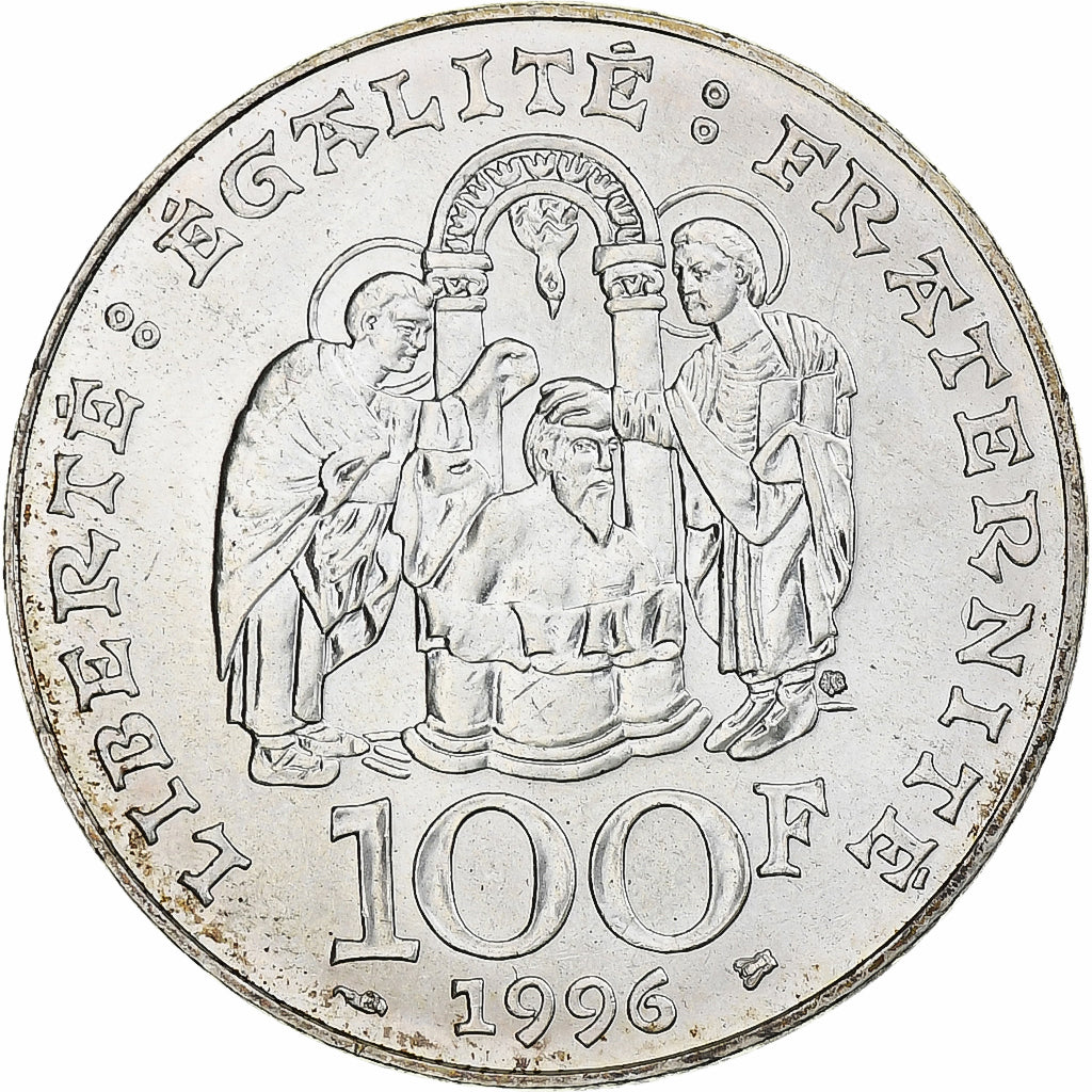 Francja, 100 Francs, Clovis, 1996, Monnaie de Paris, Srebro, MS(60-62)
