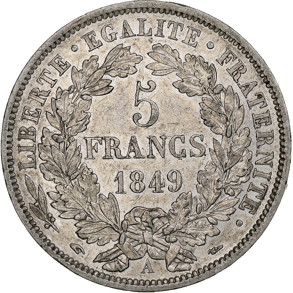 Francia, 5 Francs, Cérès, 1849, Paris, Argento, SPL-, Gadoury:719, KM:761.1
