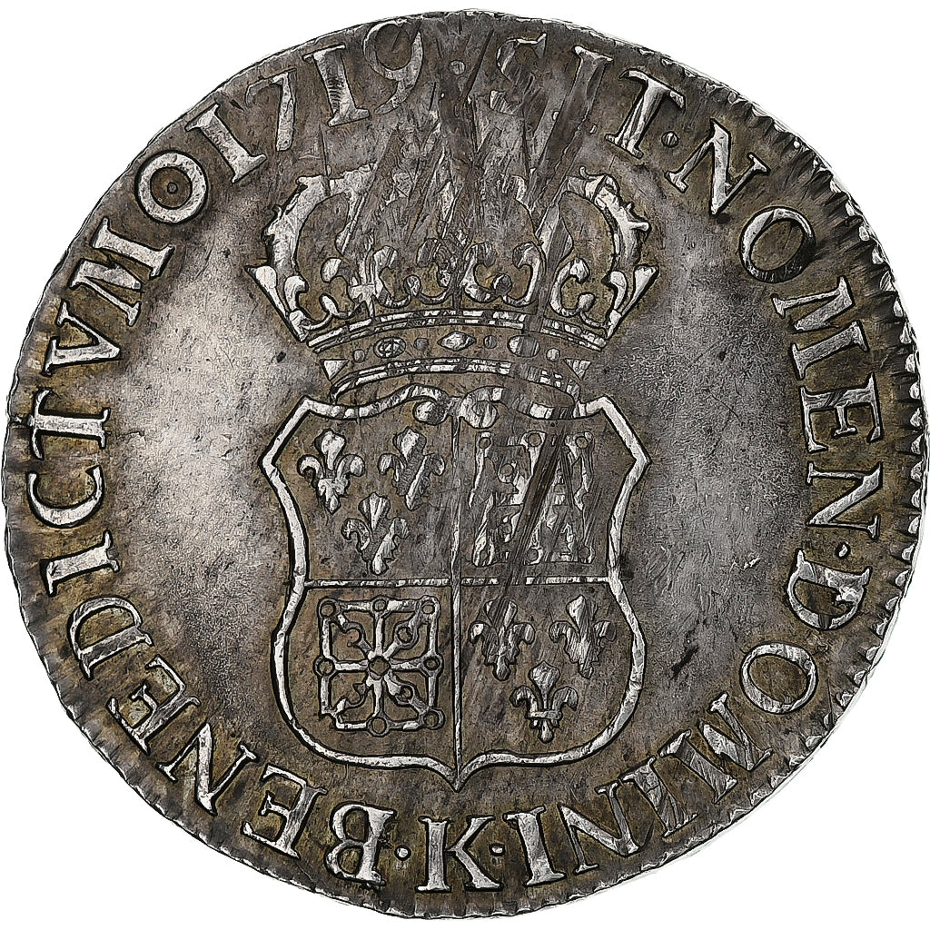 Frankreich, Louis XV, Écu de France-Navarre, 1719, Bordeaux, Silber, SS+