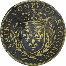 France, Token, François II, Chambre des Comptes, 1560, VF(30-35), Brass
