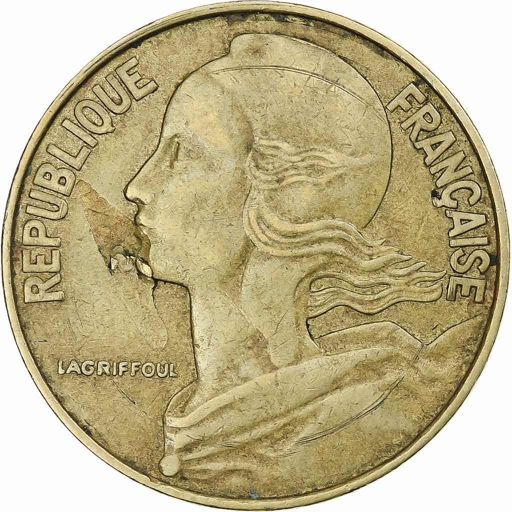 França, 20 Centimes, Marianne, 1966, Paris, Alumínio-Bronze, EF(40-45), KM:930