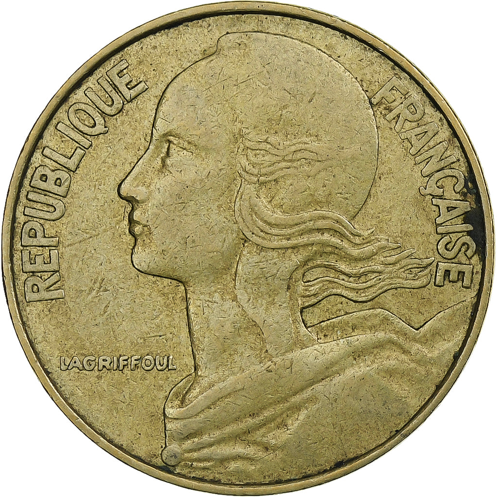 Frankreich, 20 Centimes, Marianne, 1974, Pessac, Aluminum-Bronze, SS, KM:930
