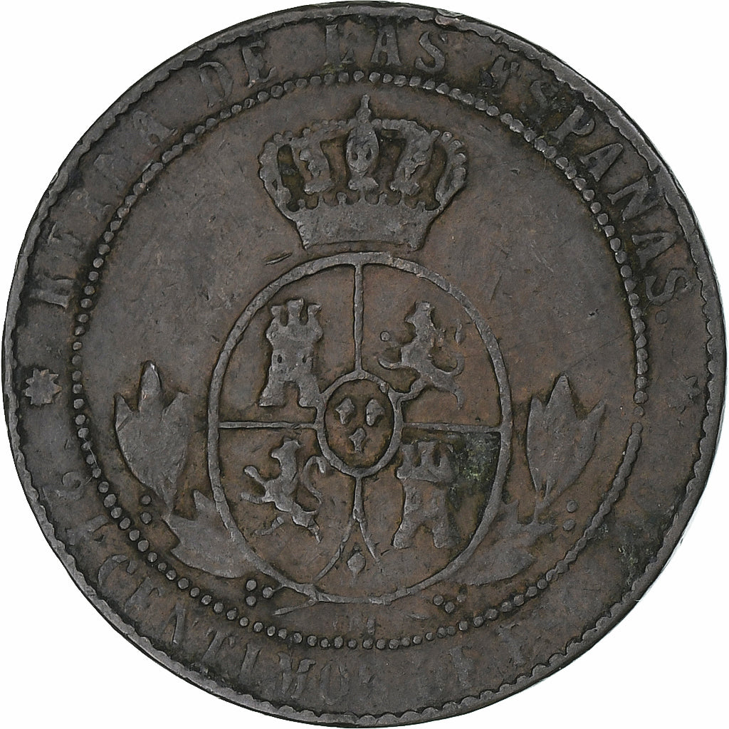 Espagne, Isabel II, 2 1/2 Centimos, 1867, Madrid, Cuivre, TB+, KM:634.5