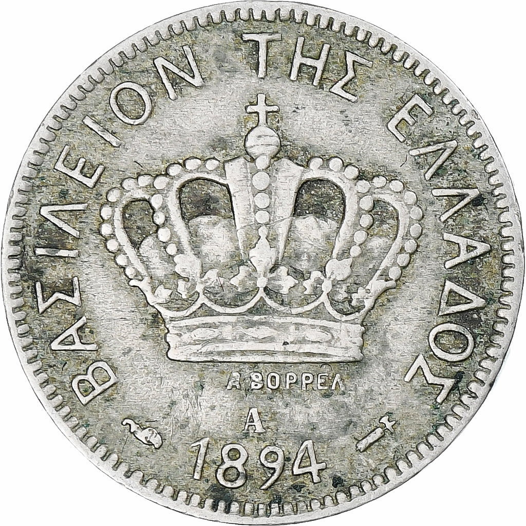 Grèce, George I, 10 Lepta, 1894, Paris, Cupro-nickel, TTB, KM:59