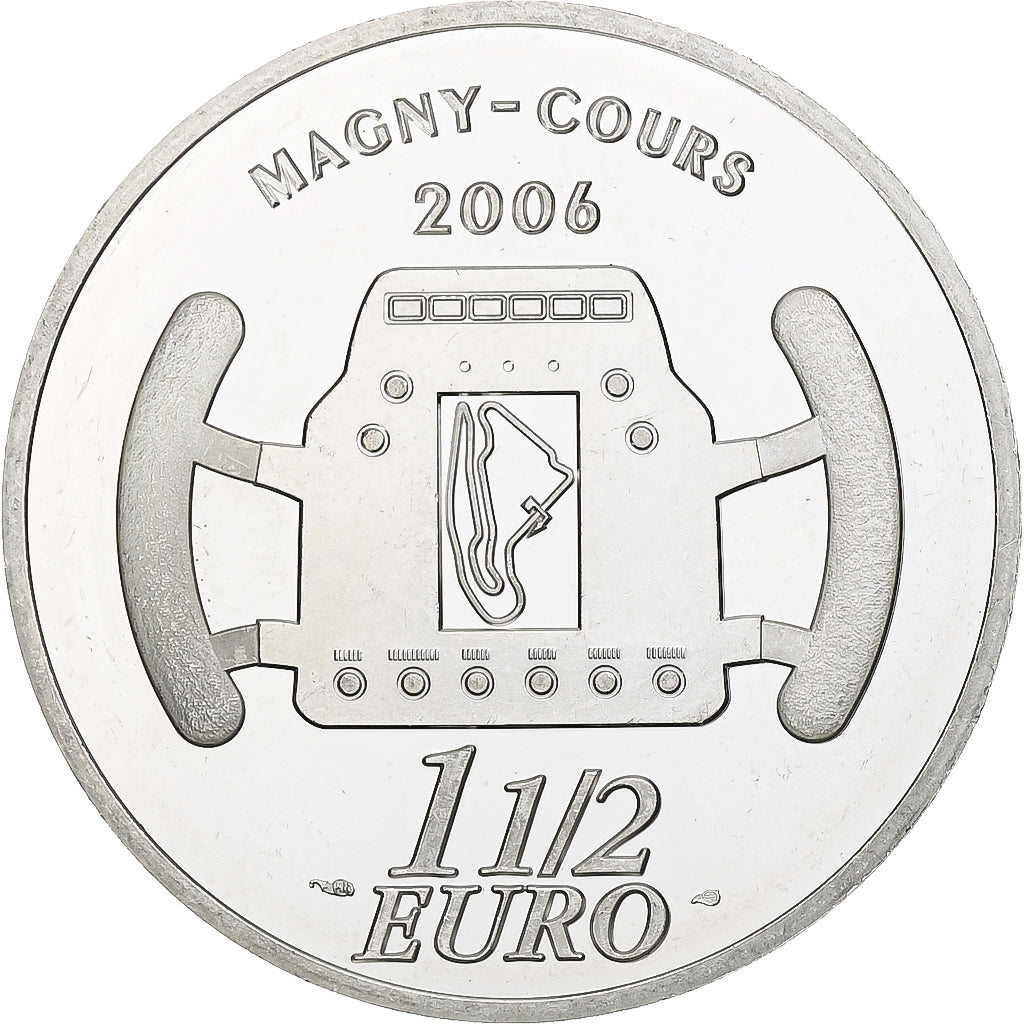 France, 1 1/2 Euro, Magny-Cours, 2006, Monnaie de Paris, BE, SUP+, Argent