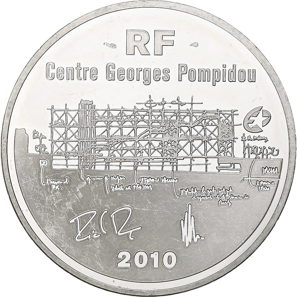France, 10 Euro, Centre Georges Pompidou, 2010, Monnaie de Paris, BE, SUP+