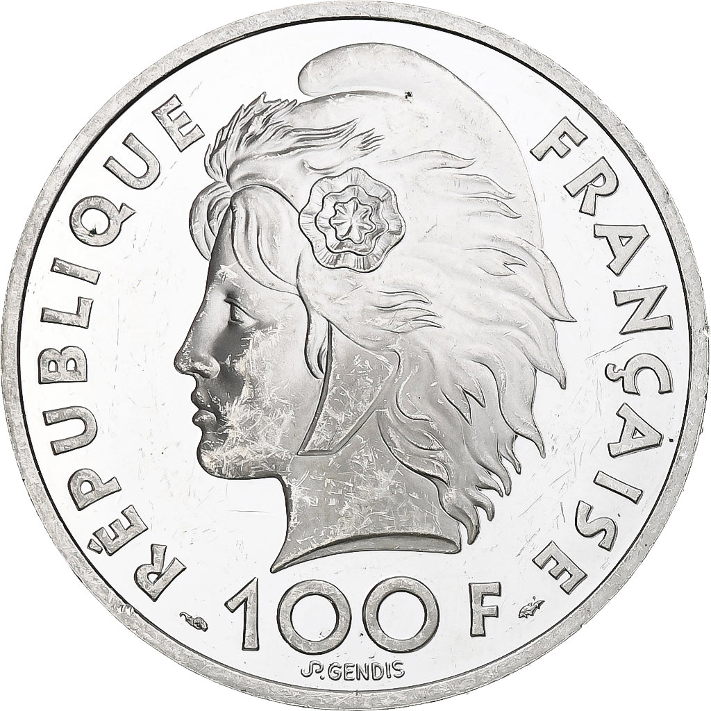 France, 100 Francs / 15 Écus, Jeux Méditerranéens, 1993, Monnaie de Paris, BE