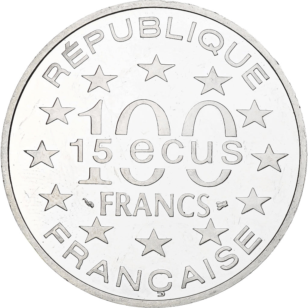Francia, 100 Francs / 15 Écus, Big Ben, 1994, Monnaie de Paris, BE, Plata