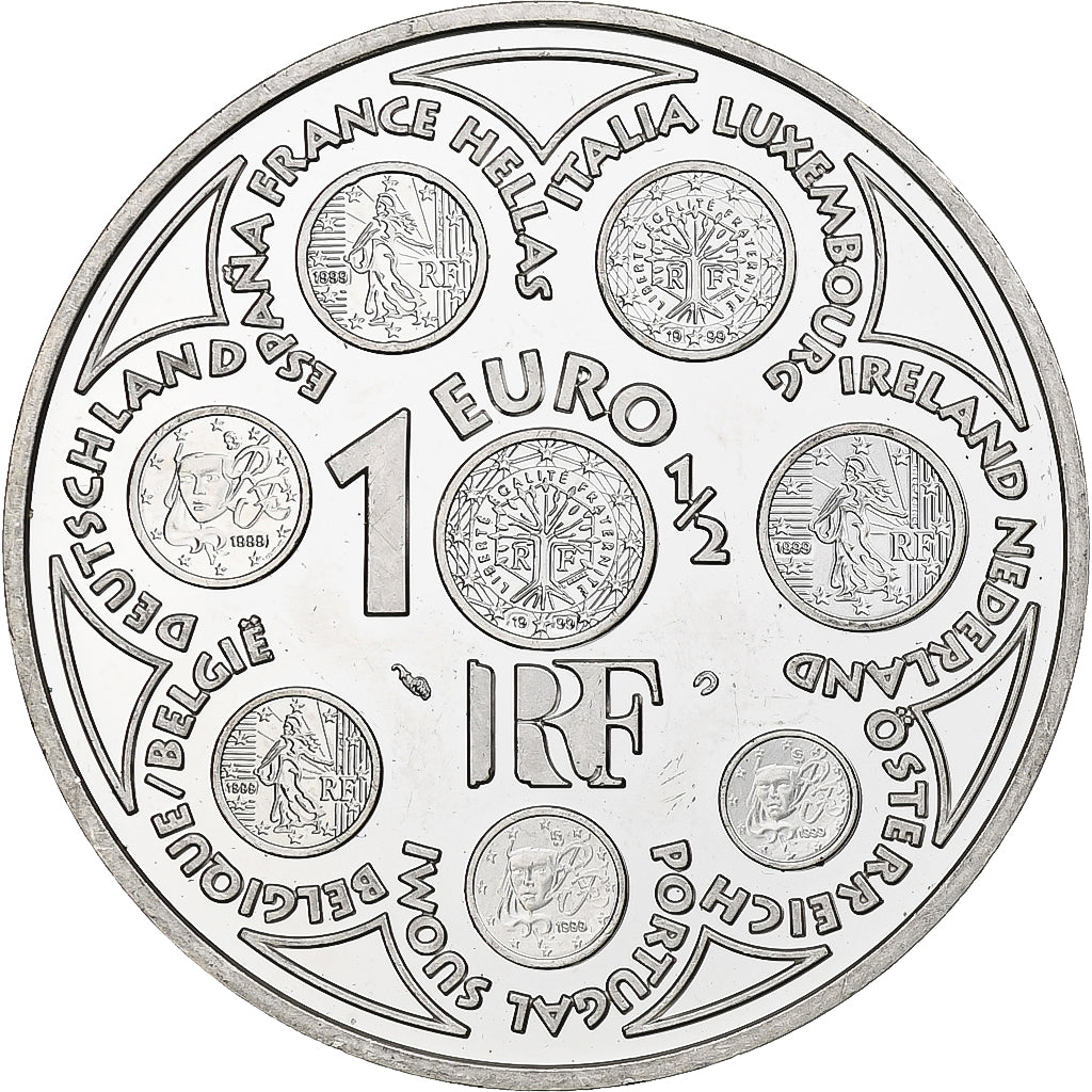 France, 1 1/2 Euro, Europa, 2002, Monnaie de Paris, BE, SUP+, Argent, KM:1301