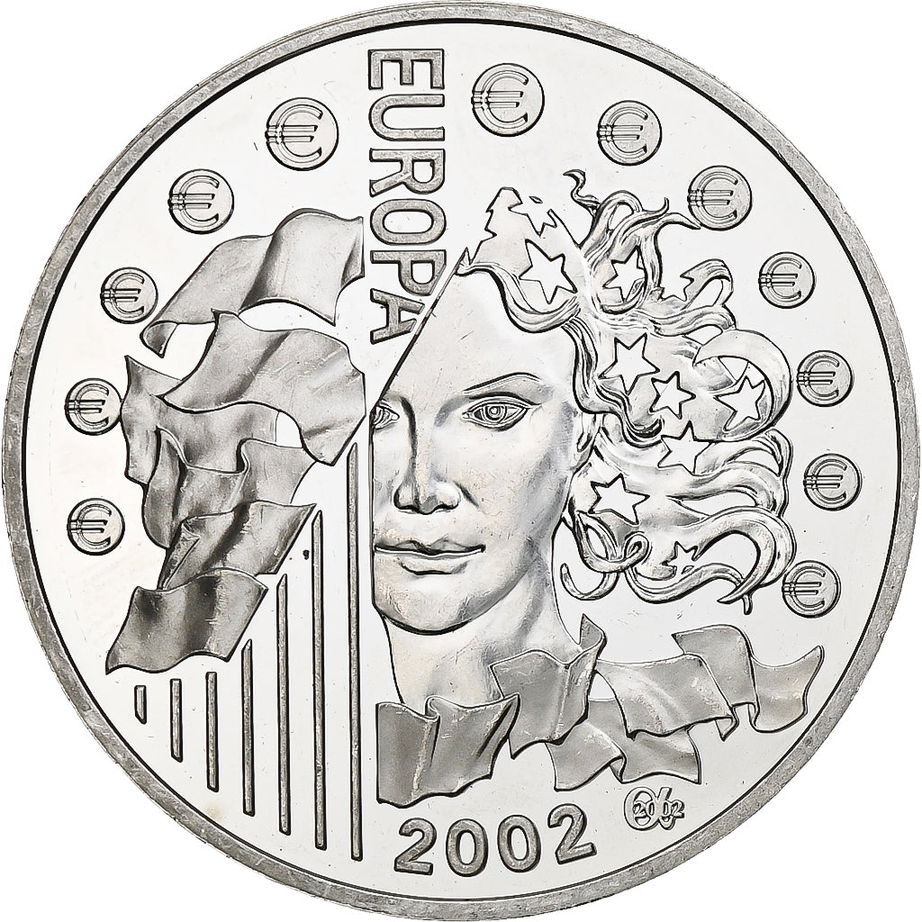 Francja, 1 1/2 Euro, Europa, 2002, Monnaie de Paris, BE, MS(60-62), Srebro